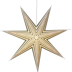 Adventsstjärna Star Trading Stripe Papperstjärna 60 cmVit/Grön