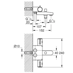 Badkarsblandare Grohe Grotherm 800 40 cc