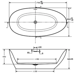 Badkar Strømberg Fermo 1700 mm
