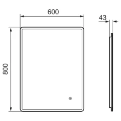 BadrumsspegelMora CARA I 600x800 mm