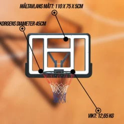 Basketkorg ProSport Vägghängd med Bakplatta