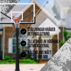 Basketställning ProSport In-Ground med Justerbar Basketkorg, 2,3-3,05m