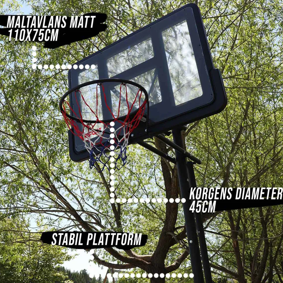 Basketställning ProSport Premium Justerbar Basketkorg, 2,3-3,05m