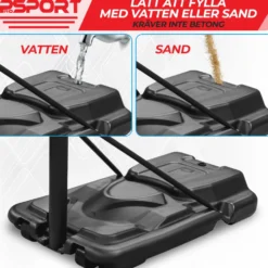 Basketställning ProSport Premium Justerbar Basketkorg, 2,3-3,05m
