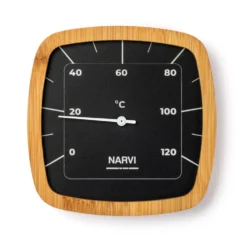 Bastutermometer Narvi Aluminium/Bambu