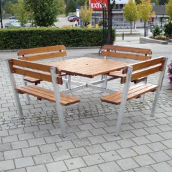 Bänkbord Utomhus Eden Wood Quattro