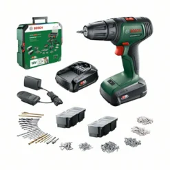 Borrskruvdragare Bosch Power Tools 18V med Batteri, Laddare & Tillbehörspaket