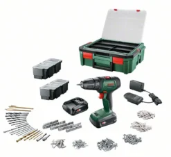 Borrskruvdragare Bosch Power Tools 18V med Batteri, Laddare & Tillbehörspaket