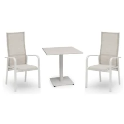 Caféset Hillerstorp Hånger 2st Positionsfåtöljer med Näsby Cafébord 70x70 cm