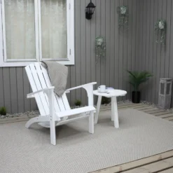 Däckstol Baltic Garden Kungsholm med FotpallVit