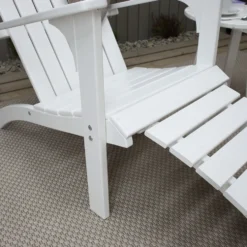 Däckstol Baltic Garden Kungsholm med FotpallVit