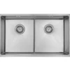 Diskho Lavabo Kubus 740 Soft Slim Rostfri Dubbel med Korgventil & Vattenlås