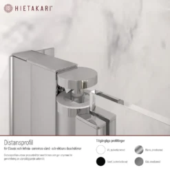 Distansprofil Hietakari för Duschvägg Classic/Infinia Vändbar/Vikbar Vit