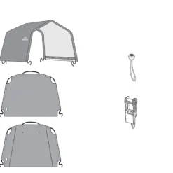 Duk gop till Original Garagetält Grå 23 m² UV-behandlad & Vattenavvisande