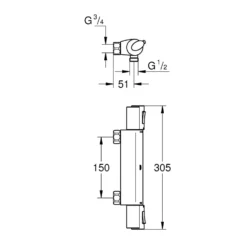 Duschblandare Grohe GRT Nordic 34587 150 cc