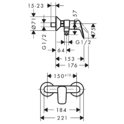 Duschblandare Hansgrohe Logis 1-grepps 150 cc
