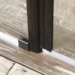 Duschdörr Bathlife Mångsidig Rak Vägg Klar glas + Rak Dörr Mellan Vägg Svart