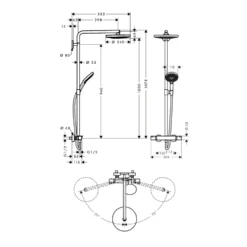 Duschset Hansgrohe Raindance Select S 240 2-jet Showerpipe Vit/Krom