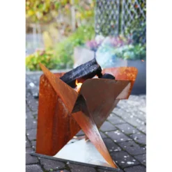 Eldfat Jabo Triangel Inkl Fat Corten 64x64x54 cm