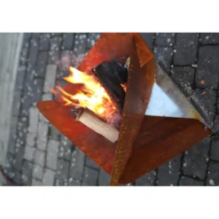 Eldfat Jabo Triangel Inkl Fat Corten 64x64x54 cm