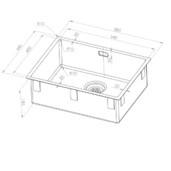 Enkelvask Strand Stainless SOLID med clips