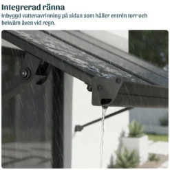 Entrétak Canopia by Palram Augustine Svart/Grå 0,9 X 2,6 m