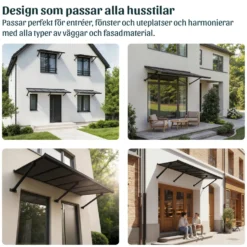 Entrétak Canopia by Palram Augustine Svart/Grå 0,9 X 2,2 m