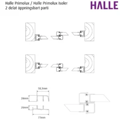 Fast Fönsterparti 2-Delad Halle Primolux