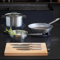 Fiskars All Steel Gryta 5 L – Ugnssäker Gryta i Rostfritt Stål Med 3-lagersbotten