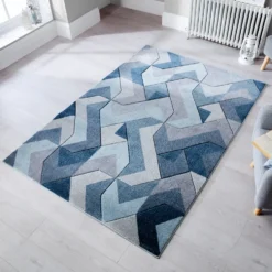 Friezematta Flair Rugs Aurora Blå