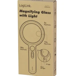 Förstoringsglas LogiLink Ø9cm med LED-belysning