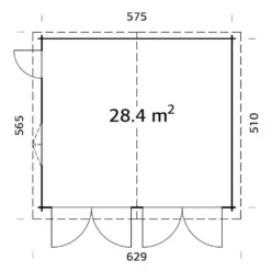 Garage Palmako Roger 28,4 m2 med Slagport