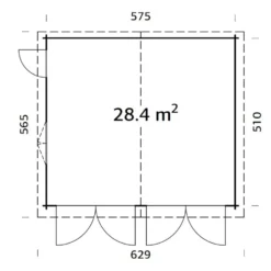 Garage Palmako Roger 28,4 m2 med Slagport