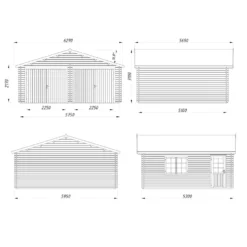 Garage Palmako Roger 28,4 m2 med Slagport