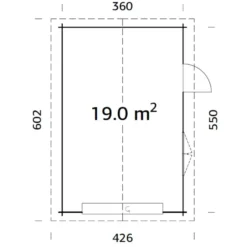 Garage Palmako Roger 19,0 m2 med Takskjutport