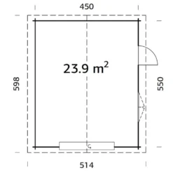 Garage Palmako Roger 23,9 m2 med Takskjutport