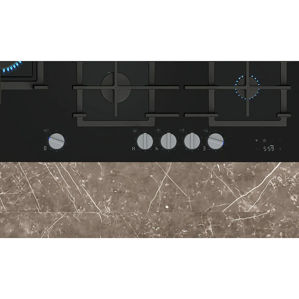 Gashäll Siemens iQ700 med stepFlame Svart 90cm med Smart Uppkoppling