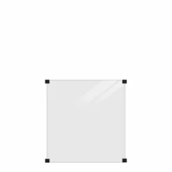 Glasstaket PLUS Härdat till Runda Stolpar 90 x 91 cm Rökigt Gråsvart Glas