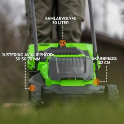 Gräsklippare Fornorth GH1000E 20 V med Batteri och Laddare