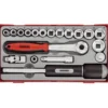 Hylsnyckelsats 19 delar med 3/8 tum fyrkantsfäste Teng Tools TT3819