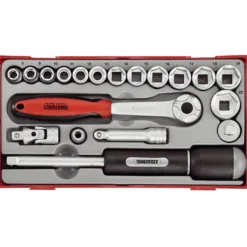 Hylsnyckelsats 19 delar med 3/8 tum fyrkantsfäste Teng Tools TT3819