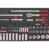 Hylsnyckelsats 126 delar med 1/4 tum och 1/2 tum fyrkantsfäste Teng Tools TTESK126