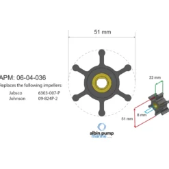 Impeller Albin Group Marine för Ballastpump