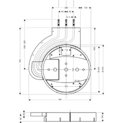 Inbyggnadsdel Hansgrohe till Rainmaker 600 mm