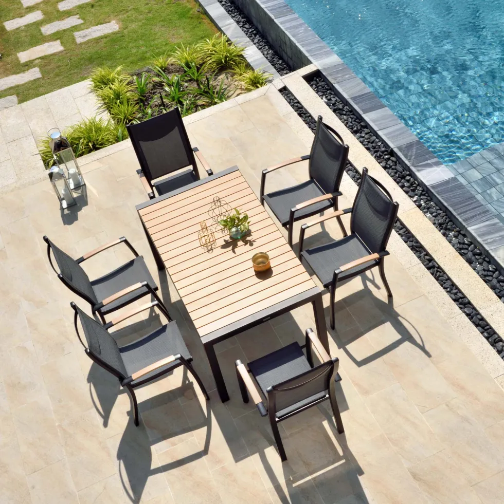 Karmstol för utomhusbruk LifestyleGarden Panama stapelbar 4-pack