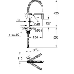 Köksblandare Grohe Get 30361 Engreppsblandare med Svängbar Pip & SpeedClean