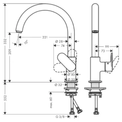 Köksblandare Hansgrohe Vernis Blend M35 210