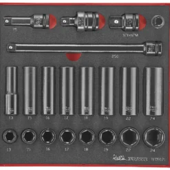 Krafthylssats 21 delar med 1/2 tum fyrkantsfäste Teng Tools TED 9121