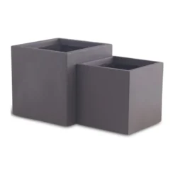 Kruka Lyfco Fyrkantig Mörkbrun 2-pack