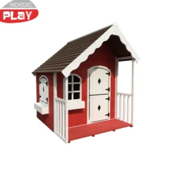 Lekstuga Nordic Play med Veranda Vit/Röd
